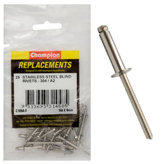Champion - Rivets - Blind Stainless Steel 4 x 6mm - 304/a2 | C1894-5