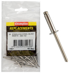 Champion - Rivets - Blind Stainless Steel 4 x 18mm - 304/a2 | C1894-7
