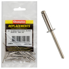 Champion - Rivets - Blind Stainless Steel 4.8 x 6mm - 304/a2 | C1894-8