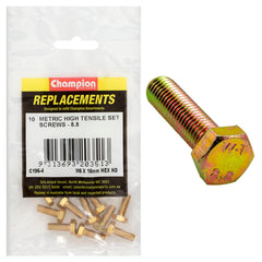 Champion - Hex Set Screws - High Tensile - M6 x 16mm - Grade 8.8 | C196-4