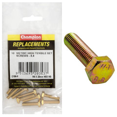Champion - Hex Set Screws - High Tensile - M6 x 25mm - Grade 8.8 | C196-6