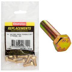 Champion - Hex Set Screws - High Tensile - M8 x 20mm - Grade 8.8 | C196-8