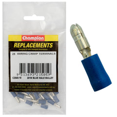 Champion - CRIMP TERMINALS-BULLET-MALE-BLUE-4mm | C2040-10