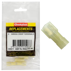 Champion - CRIMP TERMINALS-BLADE-FEMALE-FULLY INSULATED-YELLOW-6.3mm | C2040-11