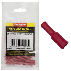 Champion - CRIMP TERMINALS-BULLET-FEMALE-RED-4mm | C2040-5