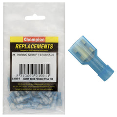 Champion - CRIMP TERMINALS-BLADE-FEMALE-FULLY INSULATED-BLUE-6.3mm | C2040-6
