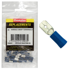 Champion - CRIMP TERMINALS-BLADE-MALE-BLUE-6.3mm | C2040-8