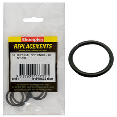 Champion - O Rings - Nitrile Rubber - 90 Shore - 11/16" x .116" - Black | C212-11