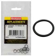 Champion - O Rings - Nitrile Rubber - 90 Shore - 3/16" x .064" - Black | C212-3