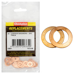 Champion - WASHERS-FLAT-COPPER-1/4" x 9/16" x 20G | C225-1