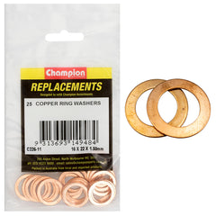 Champion - WASHERS-FLAT-COPPER-M16 x 22 x 1.5mm | C226-11