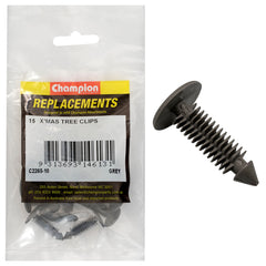 Champion - Xmas Tree Clips - Colour:grey - Length:22mm - Stem Dia: 6.8mm - head:16mm | C2265-10
