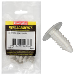 Champion - Xmas Tree Clips - Colour:grey - Length:21mm - Stem Dia: 8mm - head:17.5mm | C2265-11