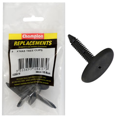 Champion - Xmas Tree Clips - Colour:black - Length:39.5mm - Stem Dia: 7.5mm - head:34.2mm | C2265-14