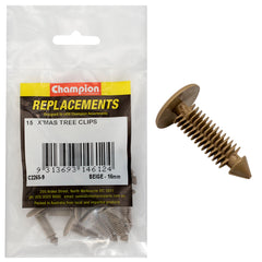 Champion - Xmas Tree Clips - Colour:beige - Length:22mm - Stem Dia: 6.8mm - hole:6.6 to 8mm - head:16mm | C2265-9