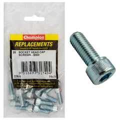 Champion - Socket Head Cap Screws - High Tensile - BSW - 5/16" x 3/4" - Zinc Plated | C2300-10