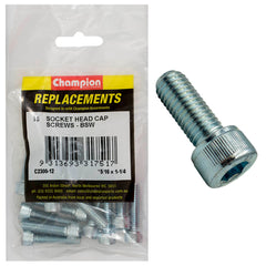 Champion - Socket Head Cap Screws-high Tensile-bsw-5/16" X 1-1/4"-zinc Plated | C2300-12