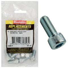 Champion - Socket Head Cap Screws - High Tensile - BSW - 3/8" x 3/4" - Zinc Plated | C2300-17