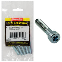 Champion - Socket Head Cap Screws - High Tensile - BSW - 3/8" x 2" - Zinc Plated | C2300-20