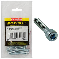 Champion - Socket Head Cap Screws - High Tensile - BSW - 3/16" x 2" - Zinc Plated | C2300-5