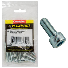 Champion - Socket Head Cap Screws - High Tensile - BSW - 1/4" x 1 - 1/4" - Zinc Plated | C2300-7