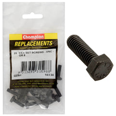 Champion - Hex Set Screws - High Tensile - 1/4" x 3/4" - UNC - Grade 8 | C2370-1