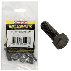 Champion - Hex Set Screws - High Tensile - 1/4" x 1" - UNC - Grade 8 | C2370-2