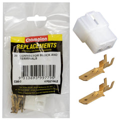 Champion - CRIMP TERMINALS-BLADE-MALE-NON-INSULATED & CONNECTOR BLOCK-MALE-4 PIN | C240-3