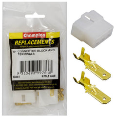 Champion - CRIMP TERMINALS-BLADE-MALE-NON-INSULATED & CONNECTOR BLOCK-MALE-6 PIN | C240-5