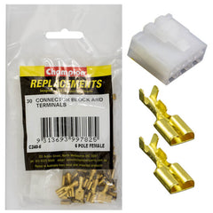 Champion - CRIMP TERMINALS-BLADE-FEMALE-NON-INSULATED & CONNECTOR BLOCK-FEMALE-6 PIN | C240-6