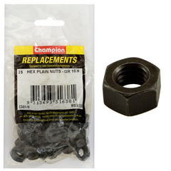 Champion - Hex Plain Nuts - High Tensile - M10 x 1.50mm - Class 10 | C2431-19