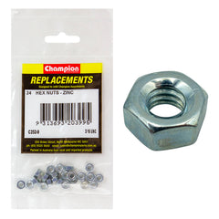 Champion - Hex Plain Nuts - 3/16" - UNC - Class 5 - Blue Zinc Plated | C252-9