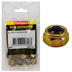 Champion - HEX NUTS-SELF LOCKING-NYLON INSERT-M12 x 1.25mm | C270-8