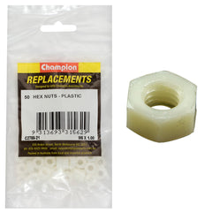 Champion - Hex Plain Nuts - Plastic - M6 x 1.00mm | C2788-21