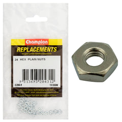 Champion - Hex Plain Nuts - 1/8" - UNC - Class 5 - Blue Zinc Plated | C290-9