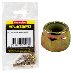 Champion - HEX NUTS-SELF LOCKING-NYLON INSERT-M6 x 1.00mm | C300-10