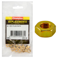 Champion - Hex Plain Nuts - High Tensile - M7 x 1.00mm - Class 8 | C300-5