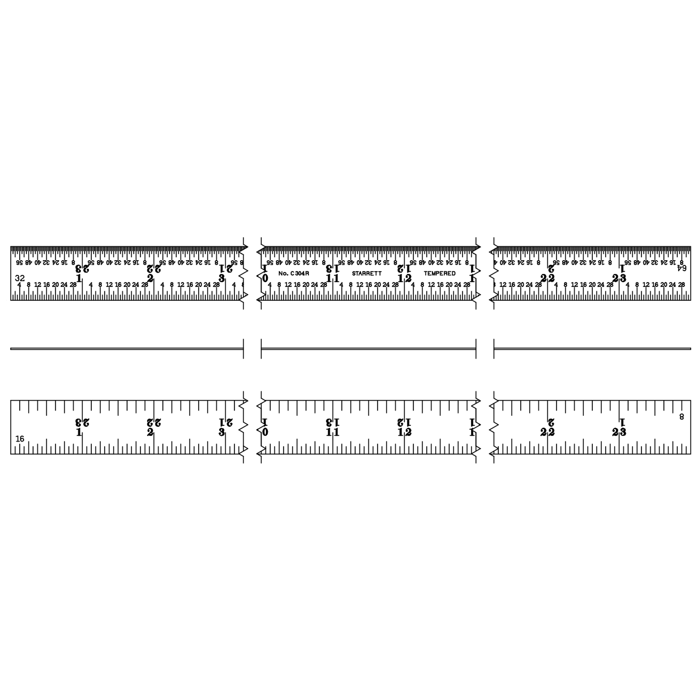 Starrett - Steel Rule 24in 4R Grad Full-Flexible | C304R-24