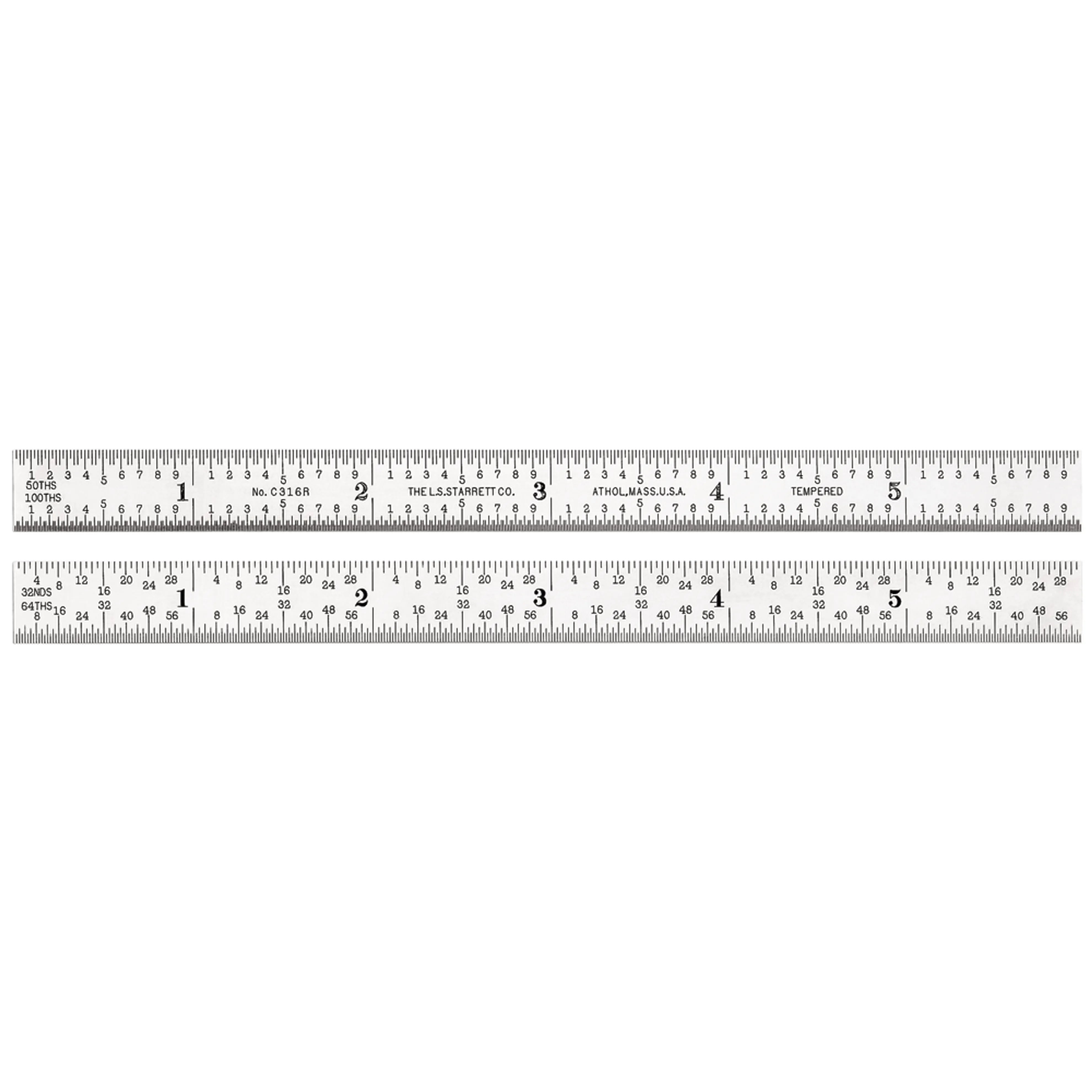 Starrett - Steel Rule 6in 16R Grad Full-Flexible | C316R-6