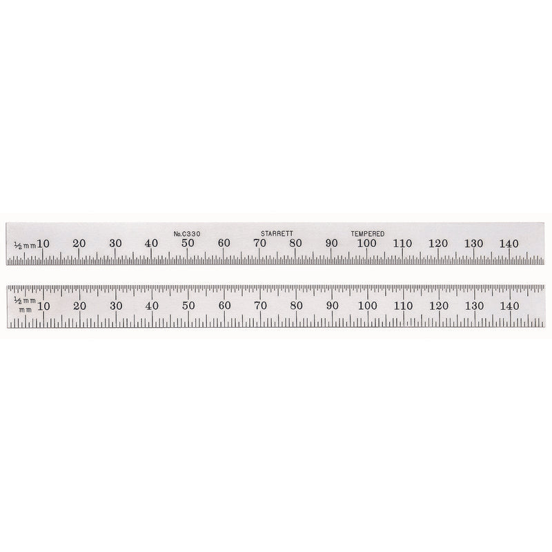 Starrett - Steel Rule 150mm  No. 30 Grad Full-Flexible Satin Chrome | C330-150