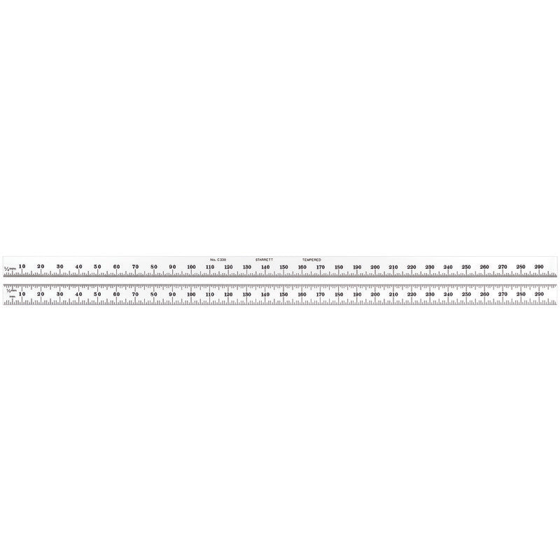 Starrett - Steel Rule 300mm No. 30 Grad Full-Flexible Satin Chrome | C330-300