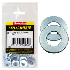 Champion - WASHERS-FLAT-STEEL-10 x 21 x 1.6mm-ZINC PLATED | C330-5