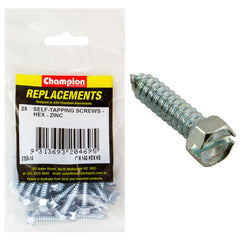 Champion - SELF TAPP SCREWS-HEX-COMBO-6.3 x 25mm-ZINC PLATED | C350-14