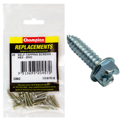 Champion - SELF TAPP SCREWS-HEX-COMBO-3.5 x 19mm-ZINC PLATED | C350-2