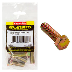 Champion - HEX BOLTS-HIGH TENSILE-1/2" x 1-1/2"-UNF-GRADE 5 | C365-15