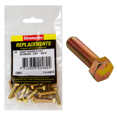 Champion - HEX SET SCREWS-HIGH TENSILE-1/4" x 1"-UNF-GRADE 5 | C365-3