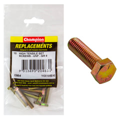 Champion - HEX SET SCREWS-HIGH TENSILE-1/4" x 1-1/2"-UNF-GRADE 5 | C365-4