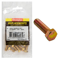 Champion - HEX SET SCREWS-HIGH TENSILE-5/16" x 3/4"-UNF-GRADE 5 | C365-5