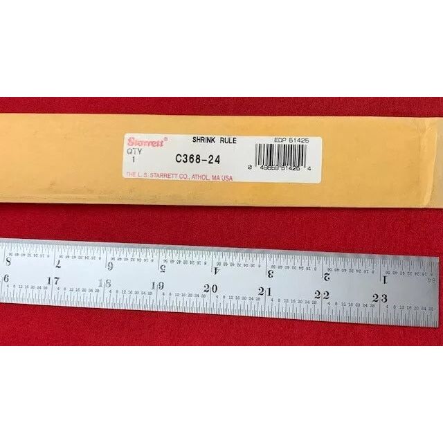 Starrett - Steel Rule 24in 5/16in Shrink per foot 4R Grad | C368-24