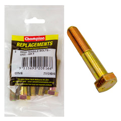 Champion - HEX BOLTS-HIGH TENSILE-1/2" x 2"-UNC-GRADE 5 | C370-16